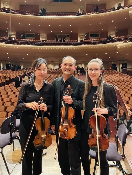 SFCM students with their teacher at Davies Symphony Hall.