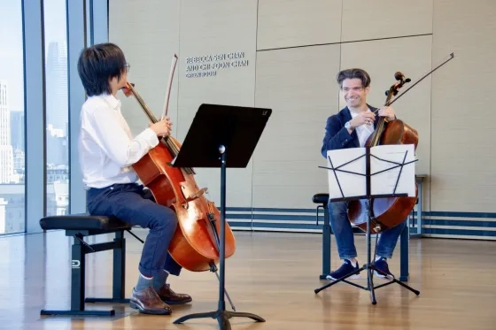 Gautier Capuçon works with a student.