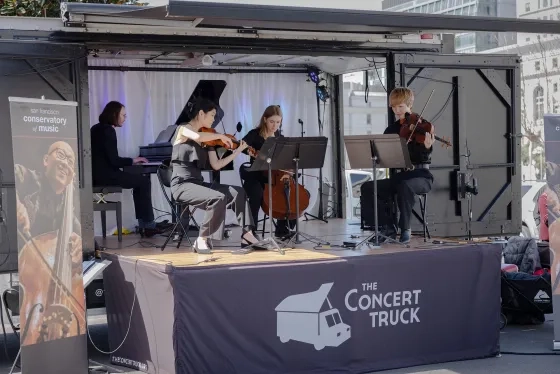 SFCM students perform with The Concert Truck.