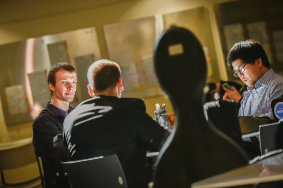 SFCM students at a table