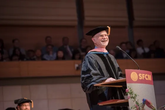 John Adams at SFCM's 2019 Commencement.