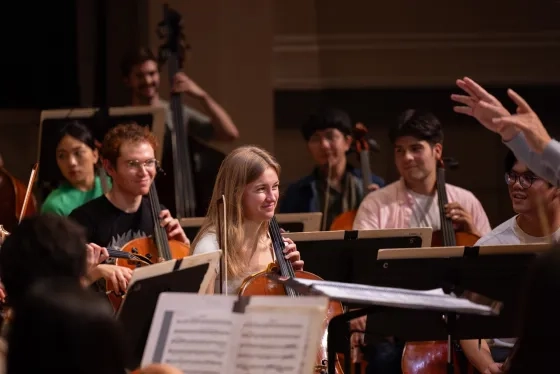 SFCM students at an Orchestra rehearsal.