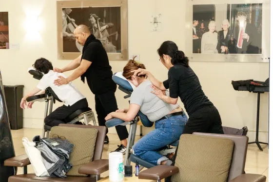 SFCM students get free massages during Wellness Week.