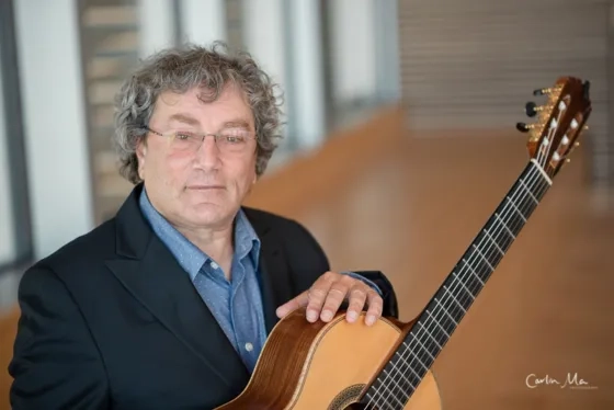 SFCM faculty member David Tanenbaum and his guitar.