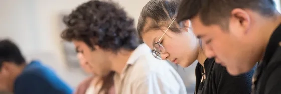 A photo of a student in class at the San Francisco Conservatory of Music